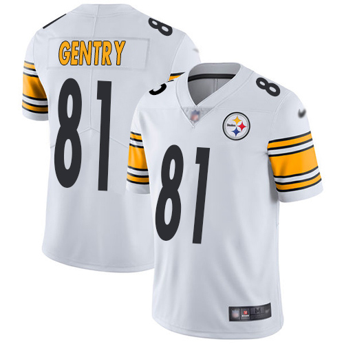 Youth Pittsburgh Steelers Football 81 Limited White Zach Gentry Road Vapor Untouchable Nike NFL Jersey